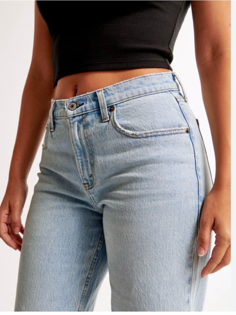 High-Rise Light Wash Straight Leg Jeans - Women's